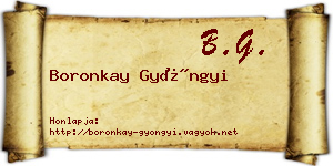 Boronkay Gyöngyi névjegykártya