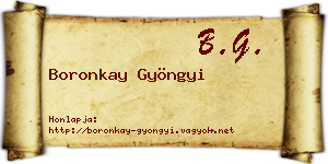 Boronkay Gyöngyi névjegykártya