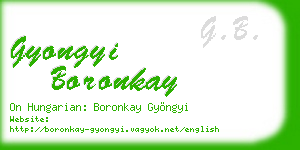 gyongyi boronkay business card