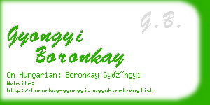gyongyi boronkay business card